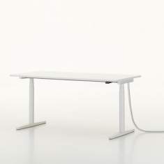 Höhenverstellbarer Schreibtisch elektrisch ergonomische Schreibtische weiss Vitra Tyde 2 Workstations Einzeltisch