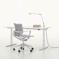 Höhenverstellbarer Schreibtisch elektrisch ergonomische Schreibtische weiss Vitra Tyde 2 Workstations Einzeltisch