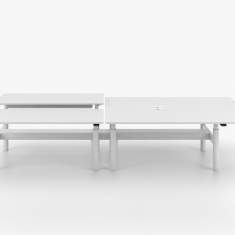 Höhenverstellbarer Schreibtisch elektrisch ergonomische Schreibtische weiss Vitra Tyde 2 Workstations Cluster