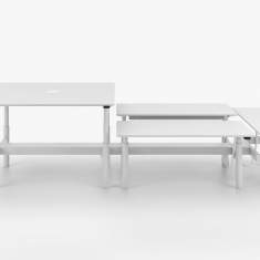 Höhenverstellbarer Schreibtisch elektrisch ergonomische Schreibtische weiss Vitra Tyde 2 Workstations Cluster