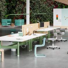 Höhenverstellbarer Schreibtisch elektrisch ergonomische Schreibtische weiss Vitra Tyde 2 Workstations Cluster