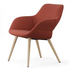Loungesessel rot Sessel Lounge Holzbeine Wilkhahn Occo Lounge