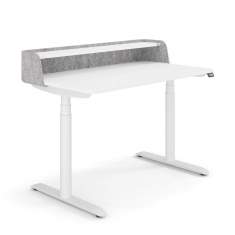 Höhenverstellbarer Schreibtisch elektrisch ergonomische Schreibtische weiss Home Office Sedus se:desk home
Sichtschutz mit integrierter Ablageplatte
Tischplatte mit abgerundete Ecken