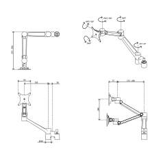 technisches Bild Dataflex Viewlite Dual-Monitorarm-Upgrade-Kit - Option 600