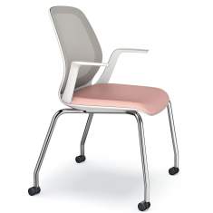 Besucherstühle mit Rollen rosa Konferenzstuhl flexible Konferenzstuhl se:flex Besucherstuhl