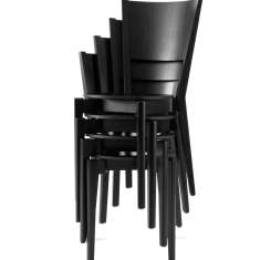 Besucherstuhl schwarz Besucherstühle Holz Konferenzstühle Cafeteria Stühle, Skandiform Woody