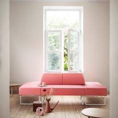 Modulare Sitzelemente rosa Lounge Sitzmöbel Skandiform Nestor