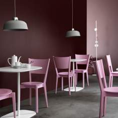 Besucherstuhl rosa Besucherstühle Holz Konferenzstühle Cafeteria Stühle, Skandiform Woody