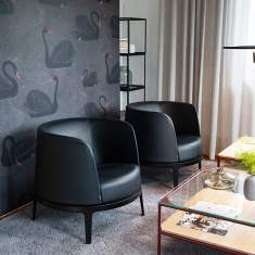 Clubsessel schwarz Loungesessel Sessel Lounge Materia Omni