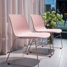 Design Clubsessel weiß Büro Loungesessel moderne Loungemöbel, Materia, Neo Lite Sessel rosa