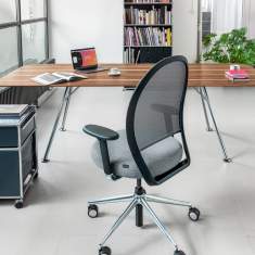 Bürostuhl grau Bürostühle Bürodrehstuhl mit Armlehnen Büro Drehstuhl Netzgewebe Girsberger Marva