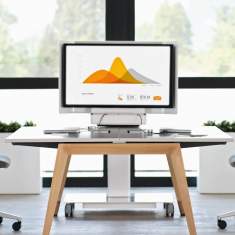 Schreibtisch modern Büromöbel Schreibtische Holz Team-Tisch Steelcase, B-Free Tisch