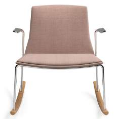 Schaukelstuhl rosa stoff gepolstert Lounge Loungesessel Coalesse Montara650