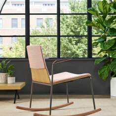 Schaukelstuhl Stoff gepolstert Lounge Loungesessel Coalesse Montara650