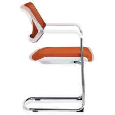 Freischwinger orange Besucherstuhl Besucherstühle mit Armlehnen Konferenzstuhl Steelcase QiVi
