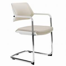 Freischwinger beige Besucherstuhl Besucherstühle mit Armlehnen Konferenzstuhl Steelcase QiVi