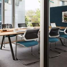 Freischwinger türkis Besucherstuhl Besucherstühle mit Armlehnen Konferenzstuhl Steelcase QiVi