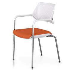 Besucherstuhl orange Besucherstühle mit Armlehnen Konferenzstuhl Steelcase QiVi