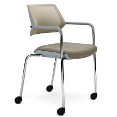 Besucherstuhl grau Besucherstühle mit Rollen Konferenzstuhl Steelcase QiVi