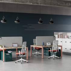 Weißer Schreibtisch Team-Tisch Büro Team-Tische Großraumbüro Büromöbel , Steelcase, FrameFour Bench