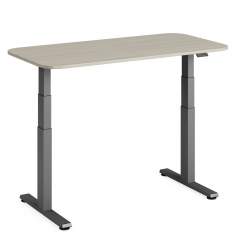 Höhenverstellbarer Schreibtisch elektrisch ergonomische Schreibtische Büro Bürotisch grau Steelcase Solo
abgerundete Tischplatte
höhenverstellbar