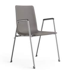 Besucherstuhl grau Besucherstühle mit Armlehnen Konferenzstühle Cafeteria Stühle Brunner first place
