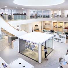 Abgeschirmte Arbeitsplätze abgeschirmte Konferenzplätze Raumelemente Raum-in-Raum Sedus se:cube max