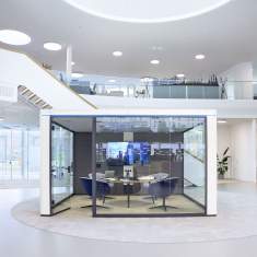 Abgeschirmte Arbeitsplätze abgeschirmte Konferenzplätze Raumelemente Raum-in-Raum Sedus se:cube max
