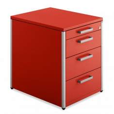 Bürocontainer kleiner Büroschrank abschließbar Bürocaddy rot, Embru, eQ Korpus