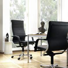 Chefstuhl Leder Armlehnen Bürodrehstuhl schwarz Büro Drehstuhl Wilkhahn, FS-Linie Management