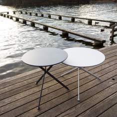 Design Beistelltisch weiß grau rund Beistelltische rund weiß grau, Radar - adeco, Tripod