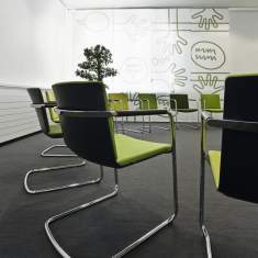 Besucherstühle grün Freischwinger Büro Konferenzstühle, Wilkhahn, Neos Besucherstuhl