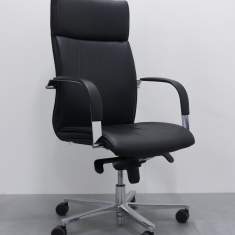 Chefsessel Stoff schwarz Kopfstütze, Nackenstütze Bürodrehstuhl Armlehne BWW 3913