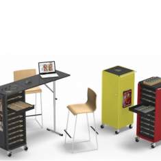 Rollcontainer mit Tisch Bürocontainer abschließbar, Bigla, Bigla myBox mit Klapptisch