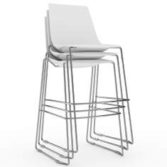 Barstuhl weiss Barhocker stapelbar Viasit Solix