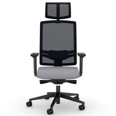 Bürostuhl grau Drehstühle ergonomischer Bürodrehstuhl exklusiv, viasit, F1 Pro Net