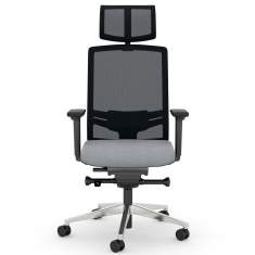 Bürostuhl grau Drehstühle ergonomischer Bürodrehstuhl exklusiv, viasit, F1 Move Net