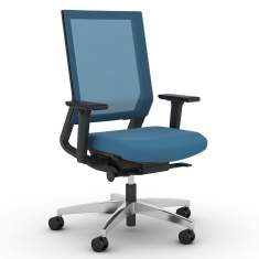 viasit Bürostuhl ergonomisch Bürodrehstuhl blau Drehstühle Büro Netzgewebe viasit Impulse Too