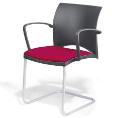 Besucherstuhl rot Besucherstühle Freischwinger Konferenzstuhl Konferenzstühle Viasit linea