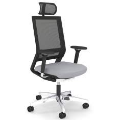 ergonomischer Bürostuhl grau Bürodrehstühle Netzgewebe viasit, impulse NPR