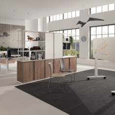kollaboratives Arbeiten Steh-Sitz-Tisch Whiteboard höhenverstellbar WINI WINEA FLOW MEET