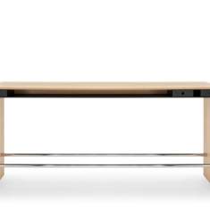 Team-Tisch Holz Team-Tische Konferenztisch Büro Konferenztische Stehtisch gross Girsberger La Punt Bench
rechteckige Tischplatte
Wangenfuss
mit Quertraverse
