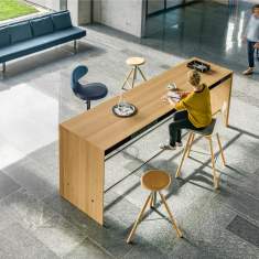Team-Tisch Holz Team-Tische Konferenztisch Büro Konferenztische Stehtisch gross Girsberger La Punt Bench
rechteckige Tischplatte
Wangenfuss