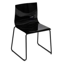 Besucherstuhl schwarz Besucherstühle stapelbar Konferenzstuhl Kunststoff Cafeteria Stuhl KIM Stahlmöbel Slim fix