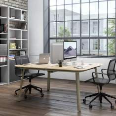 Bürotisch Team-Tisch 2er Bench Team-Tische Büro Schreibtisch REISS Trailo® D