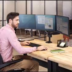 Monitorhalter Tischhalterungen Monitorhalterungen Fellowes Platinum Series Dreifach Monitorarm - Schwarz