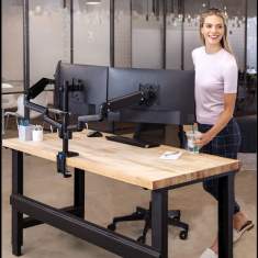 Monitorhalter Tischhalterungen Monitorhalterungen Fellowes Platinum Series Dreifach Monitorarm - Schwarz