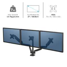 Monitorhalter Tischhalterungen Monitorhalterungen Fellowes Platinum Series Dreifach Monitorarm - Schwarz