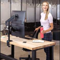 Monitorhalter Tischhalterungen Monitorhalterungen Fellowes Platinum Series vertikaler Doppelarm - Schwarz