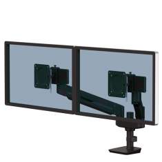 Monitorhalter Tischhalterungen schwarz Monitorhalterungen Fellowes Tallo™ Doppel Kompakt Monitorarm